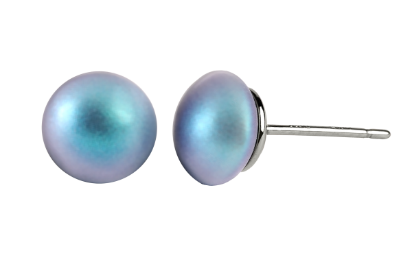 Optex Titan Ohrstecker mit Swarovski Perle flach Iridescent Light Blue