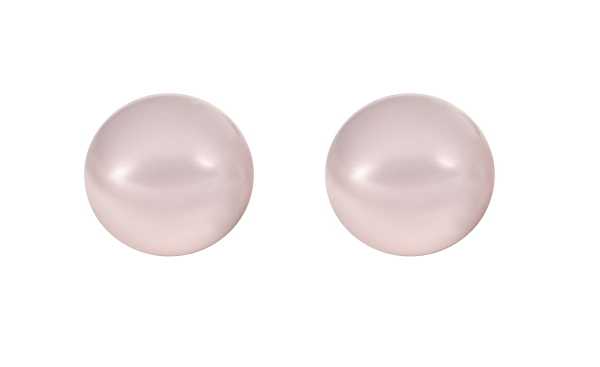 Optex Titan-Ohrringe flache Swarovski Perle Rosaline 8 mm