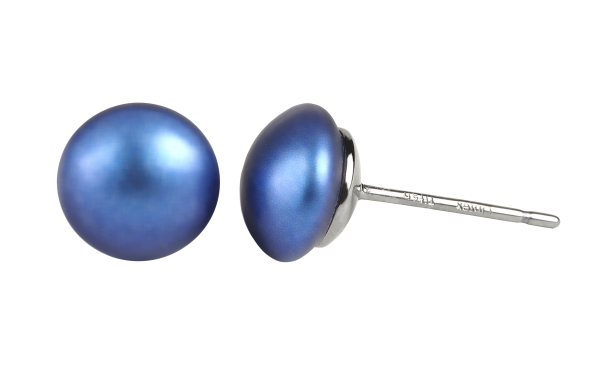 Optex Perlohrstecker Titan Swarovski Perle halbrund Iridescent Dark Blue