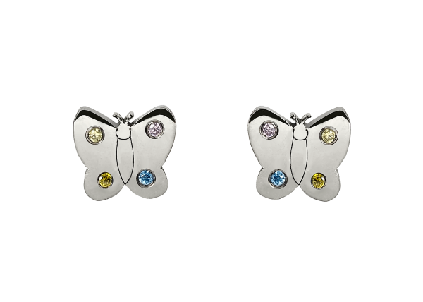 Mädchen Schmetterlings-Ohrringe aus Titan