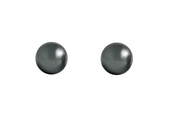 Optex Titanohrringe mit Swarovski Perlen in dunkelgrau 6 mm