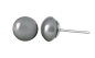 Preview: Optex Titanohrstecker flache Swarovski Perle grau