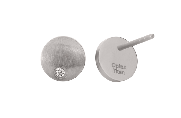 Titan Ohrringe satin mit Kristall