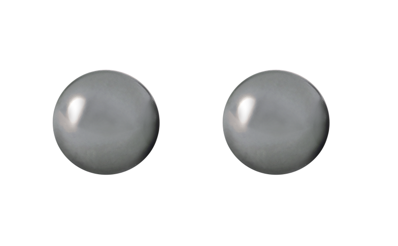 Optex Titanohrringe mit flacher Perle von Swarovski in grau