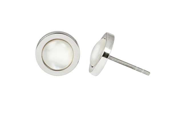 Medizinische Titan Ohrstecker Damen mit Perlmutt