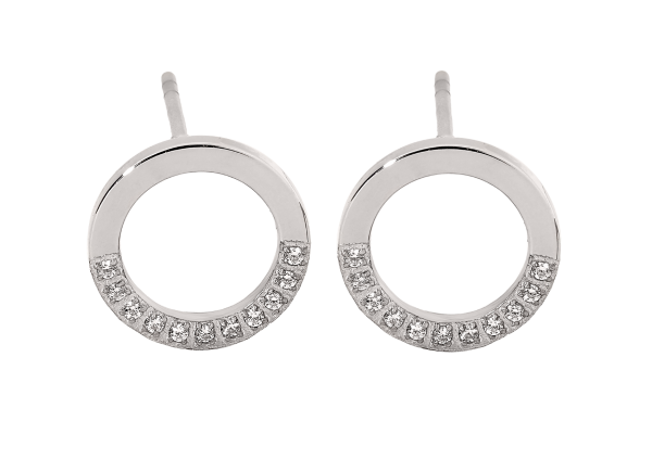 Optex Titan runde offene Titanohrringe mit Steinen