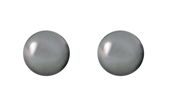 Optex Titanohrringe mit flacher Perle von Swarovski in grau